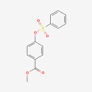 molecular formula C14H12O5S B3945125 methyl 4-[(phenylsulfonyl)oxy]benzoate 