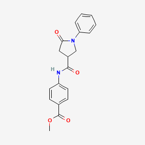 molecular formula C19H18N2O4 B3945163 Methyl 4-[(5-oxo-1-phenylpyrrolidine-3-carbonyl)amino]benzoate 