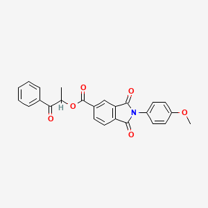 molecular formula C25H19NO6 B3945323 1-OXO-1-PHENYLPROPAN-2-YL 2-(4-METHOXYPHENYL)-1,3-DIOXOISOINDOLE-5-CARBOXYLATE 