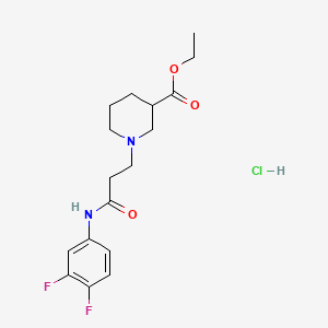 molecular formula C17H23ClF2N2O3 B3945357 ethyl 1-{3-[(3,4-difluorophenyl)amino]-3-oxopropyl}-3-piperidinecarboxylate hydrochloride 