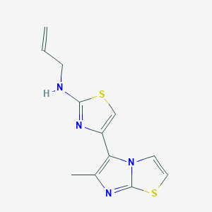 molecular formula C12H12N4S2 B3945399 N-allyl-4-(6-methylimidazo[2,1-b][1,3]thiazol-5-yl)-1,3-thiazol-2-amine 