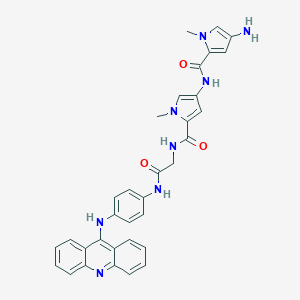molecular formula C33H32N8O3 B039454 N-[5-[[2-[4-(acridin-9-ylamino)anilino]-2-oxoethyl]carbamoyl]-1-methylpyrrol-3-yl]-4-amino-1-methylpyrrole-2-carboxamide CAS No. 121613-16-9