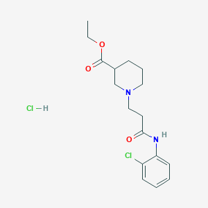 molecular formula C17H24Cl2N2O3 B3945401 Ethyl 1-[3-(2-chloroanilino)-3-oxopropyl]piperidine-3-carboxylate;hydrochloride 