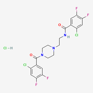 molecular formula C20H18Cl3F4N3O2 B3945423 2-chloro-N-[2-[4-(2-chloro-4,5-difluorobenzoyl)piperazin-1-yl]ethyl]-4,5-difluorobenzamide;hydrochloride 