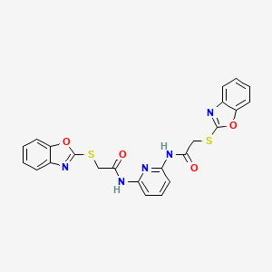 molecular formula C23H17N5O4S2 B3945426 N,N'-2,6-pyridinediylbis[2-(1,3-benzoxazol-2-ylthio)acetamide] 