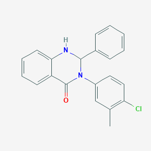 molecular formula C21H17ClN2O B3945442 3-(4-Chloro-3-methylphenyl)-2-phenyl-1,2-dihydroquinazolin-4-one 