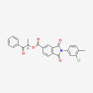 molecular formula C25H18ClNO5 B3945838 1-oxo-1-phenylpropan-2-yl 2-(3-chloro-4-methylphenyl)-1,3-dioxo-2,3-dihydro-1H-isoindole-5-carboxylate 