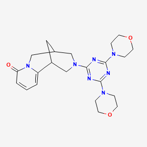 molecular formula C22H29N7O3 B3945846 3-[4,6-DI(4-MORPHOLINYL)-1,3,5-TRIAZIN-2-YL]-1,2,3,4,5,6-HEXAHYDRO-8H-1,5-METHANOPYRIDO[1,2-A][1,5]DIAZOCIN-8-ONE 