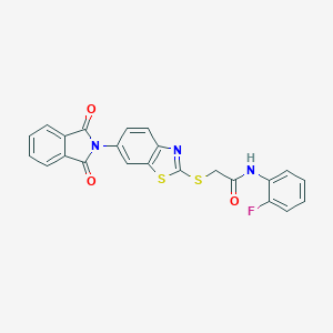 B394593 2-[[6-(1,3-dioxoisoindol-2-yl)-1,3-benzothiazol-2-yl]sulfanyl]-N-(2-fluorophenyl)acetamide CAS No. 330957-06-7