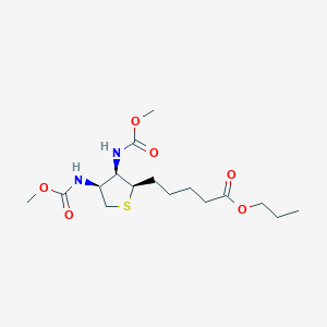molecular formula C16H28N2O6S B394597 Propyl 5-{3,4-bis[(methoxycarbonyl)amino]tetrahydro-2-thienyl}pentanoate 