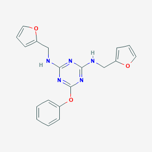 molecular formula C19H17N5O3 B394601 N,N'-Bis-furan-2-ylmethyl-6-phenoxy-[1,3,5]triazine-2,4-diamine 
