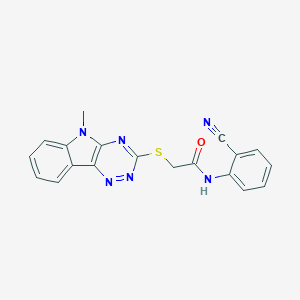 molecular formula C19H14N6OS B394604 N-(2-cyanophenyl)-2-[(5-methyl-5H-[1,2,4]triazino[5,6-b]indol-3-yl)sulfanyl]acetamide 
