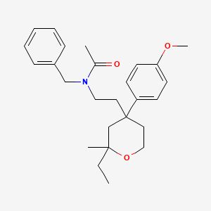 molecular formula C26H35NO3 B3946102 N-benzyl-N-{2-[2-ethyl-4-(4-methoxyphenyl)-2-methyltetrahydro-2H-pyran-4-yl]ethyl}acetamide 