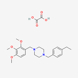 molecular formula C25H34N2O7 B3946182 1-[(4-Ethylphenyl)methyl]-4-[(2,3,4-trimethoxyphenyl)methyl]piperazine;oxalic acid 