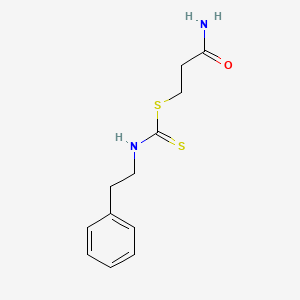 molecular formula C12H16N2OS2 B3946188 3-{[(2-Phenylethyl)amino]thioxomethylthio}propanamide 