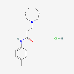 molecular formula C16H25ClN2O B3946200 3-(azepan-1-yl)-N-(4-methylphenyl)propanamide;hydrochloride 