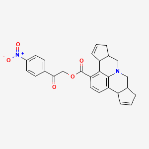 molecular formula C27H24N2O5 B3946202 2-(4-nitrophenyl)-2-oxoethyl 3b,6,6a,7,9,9a,10,12a-octahydrocyclopenta[c]cyclopenta[4,5]pyrido[3,2,1-ij]quinoline-1-carboxylate 