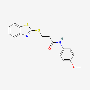 molecular formula C17H16N2O2S2 B3946208 3-(1,3-benzothiazol-2-ylsulfanyl)-N-(4-methoxyphenyl)propanamide 