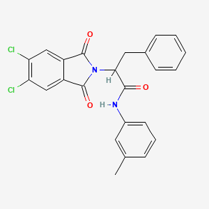 molecular formula C24H18Cl2N2O3 B3946265 2-(5,6-dichloro-1,3-dioxo-1,3-dihydro-2H-isoindol-2-yl)-N-(3-methylphenyl)-3-phenylpropanamide 