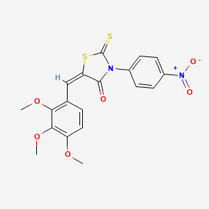 molecular formula C19H16N2O6S2 B3946290 3-(4-nitrophenyl)-2-thioxo-5-(2,3,4-trimethoxybenzylidene)-1,3-thiazolidin-4-one 