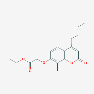 molecular formula C19H24O5 B3946298 ethyl 2-[(4-butyl-8-methyl-2-oxo-2H-chromen-7-yl)oxy]propanoate 