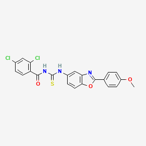 molecular formula C22H15Cl2N3O3S B3946354 2,4-dichloro-N-{[2-(4-methoxyphenyl)-1,3-benzoxazol-5-yl]carbamothioyl}benzamide 