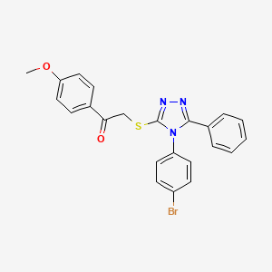 molecular formula C23H18BrN3O2S B3946358 2-{[4-(4-bromophenyl)-5-phenyl-4H-1,2,4-triazol-3-yl]thio}-1-(4-methoxyphenyl)ethanone 