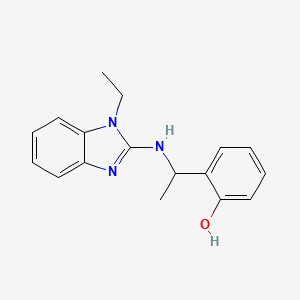 molecular formula C17H19N3O B3946388 2-{1-[(1-ethyl-1H-benzimidazol-2-yl)amino]ethyl}phenol 