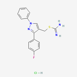 molecular formula C17H16ClFN4S B3946594 [3-(4-Fluorophenyl)-1-phenylpyrazol-4-yl]methyl carbamimidothioate;hydrochloride 