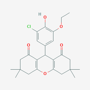 molecular formula C25H29ClO5 B394661 9-(3-chloro-5-ethoxy-4-hydroxyphenyl)-3,3,6,6-tetramethyl-3,4,5,6,7,9-hexahydro-1H-xanthene-1,8(2H)-dione 