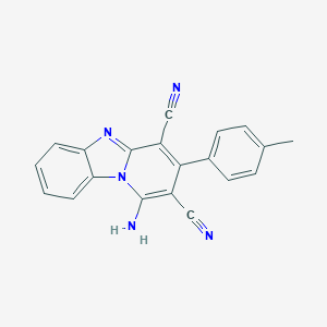 molecular formula C20H13N5 B394663 1-Amino-3-p-tolyl-benzo[4,5]imidazo[1,2-a]pyridine-2,4-dicarbonitrile CAS No. 150651-39-1