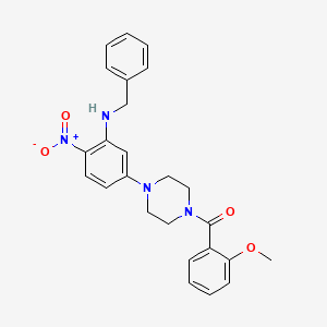 molecular formula C25H26N4O4 B3946664 {4-[3-(Benzylamino)-4-nitrophenyl]piperazin-1-yl}(2-methoxyphenyl)methanone 