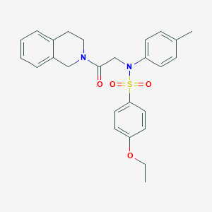 molecular formula C26H28N2O4S B394667 N-[2-(3,4-dihydro-2(1H)-isoquinolinyl)-2-oxoethyl]-4-ethoxy-N-(4-methylphenyl)benzenesulfonamide CAS No. 5869-85-2
