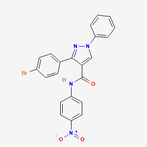 molecular formula C22H15BrN4O3 B3946672 3-(4-bromophenyl)-N-(4-nitrophenyl)-1-phenylpyrazole-4-carboxamide 