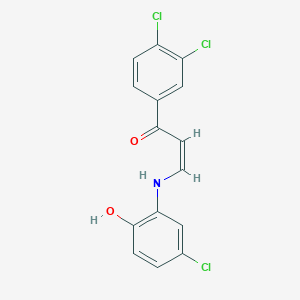 molecular formula C15H10Cl3NO2 B3946685 3-[(5-chloro-2-hydroxyphenyl)amino]-1-(3,4-dichlorophenyl)-2-propen-1-one 