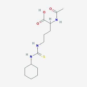 molecular formula C14H25N3O3S B3946689 N~2~-acetyl-N~5~-[(cyclohexylamino)carbonothioyl]ornithine 