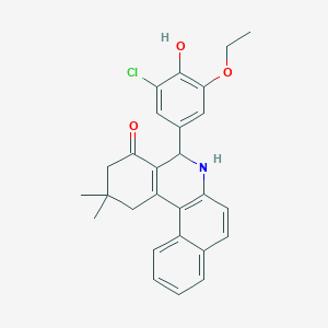 molecular formula C27H26ClNO3 B394669 5-(3-chloro-5-ethoxy-4-hydroxyphenyl)-2,2-dimethyl-2,3,5,6-tetrahydrobenzo[a]phenanthridin-4(1H)-one 