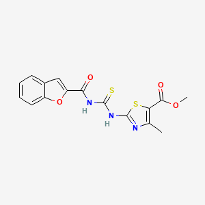 molecular formula C16H13N3O4S2 B3946708 methyl 2-({[(1-benzofuran-2-ylcarbonyl)amino]carbonothioyl}amino)-4-methyl-1,3-thiazole-5-carboxylate 