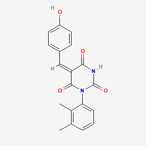 molecular formula C19H16N2O4 B3946739 (5E)-1-(2,3-dimethylphenyl)-5-[(4-hydroxyphenyl)methylidene]-1,3-diazinane-2,4,6-trione 