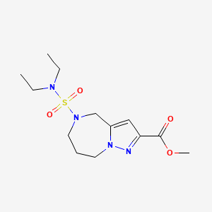 molecular formula C13H22N4O4S B3946742 methyl 5-[(diethylamino)sulfonyl]-5,6,7,8-tetrahydro-4H-pyrazolo[1,5-a][1,4]diazepine-2-carboxylate 