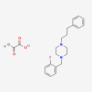 molecular formula C22H27FN2O4 B3946772 1-[(2-Fluorophenyl)methyl]-4-(3-phenylpropyl)piperazine;oxalic acid 