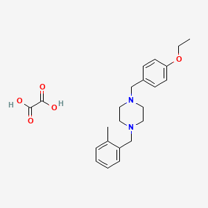 molecular formula C23H30N2O5 B3946779 1-[(4-Ethoxyphenyl)methyl]-4-[(2-methylphenyl)methyl]piperazine;oxalic acid 