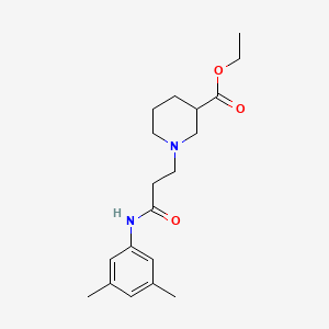 molecular formula C19H28N2O3 B3946787 Ethyl 1-{3-[(3,5-dimethylphenyl)amino]-3-oxopropyl}piperidine-3-carboxylate 