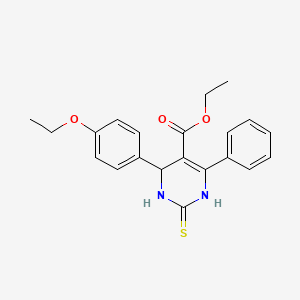 molecular formula C21H22N2O3S B3946857 ethyl 4-(4-ethoxyphenyl)-6-phenyl-2-thioxo-1,2,3,4-tetrahydro-5-pyrimidinecarboxylate 