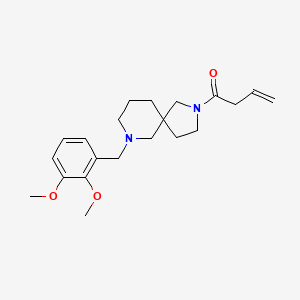 molecular formula C21H30N2O3 B3946915 2-[(2E)-but-2-enoyl]-7-(2,3-dimethoxybenzyl)-2,7-diazaspiro[4.5]decane 