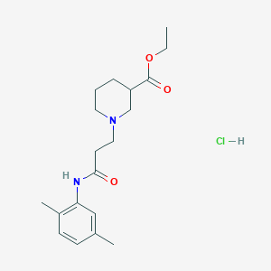 molecular formula C19H29ClN2O3 B3946947 ethyl 1-{3-[(2,5-dimethylphenyl)amino]-3-oxopropyl}-3-piperidinecarboxylate hydrochloride 