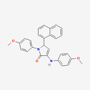 molecular formula C28H24N2O3 B3946950 1-(4-methoxyphenyl)-3-[(4-methoxyphenyl)amino]-5-(naphthalen-1-yl)-1,5-dihydro-2H-pyrrol-2-one 