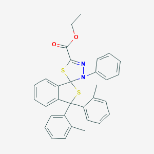 molecular formula C32H28N2O2S2 B394739 ethyl 3,3-bis(2-methylphenyl)-3'-phenyl-3H,3'H-spiro[2-benzothiophene-1,2'-[1,3,4]thiadiazole]-5'-carboxylate 