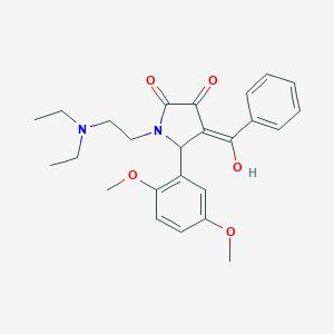 molecular formula C25H30N2O5 B394740 (E)-[1-[2-(diethylazaniumyl)ethyl]-2-(2,5-dimethoxyphenyl)-4,5-dioxopyrrolidin-3-ylidene]-phenylmethanolate CAS No. 296881-80-6