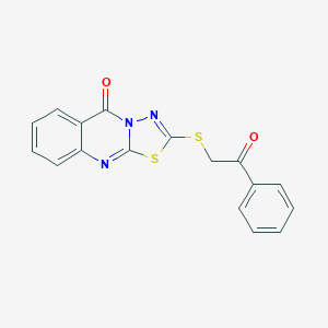 molecular formula C17H11N3O2S2 B394748 2-[(2-Oxo-2-phenylethyl)sulfanyl]-5H-[1,3,4]thiadiazolo[2,3-b]quinazolin-5-one 